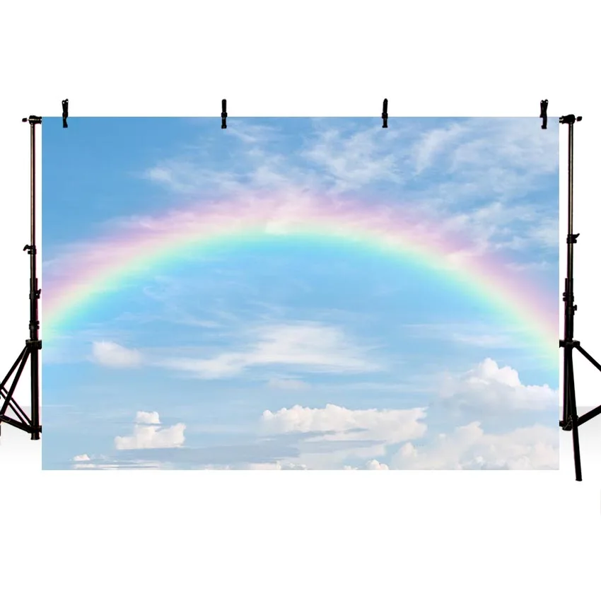 

Vinyl Newborn Background Baby Children Birthday Party Blue Sky Rainbow Custom Photography Studio Backgrounds Photo Backdrops