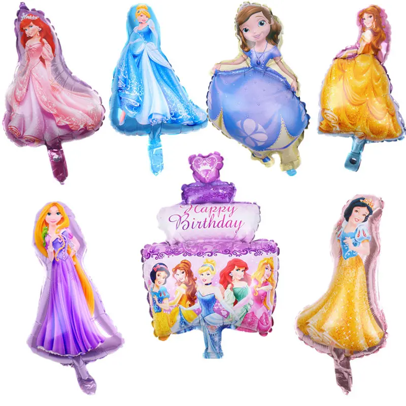 

XXPWJ New 7pcs/lot mini cake princess balloon Birthday party decoration decorative balloon Self sealing X-195
