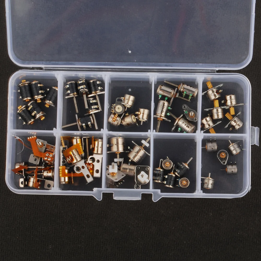 50 unids 3-5 V dc 10 tipos de 4 cables 2 fases motor micro paso a paso Mini motor paso a paso