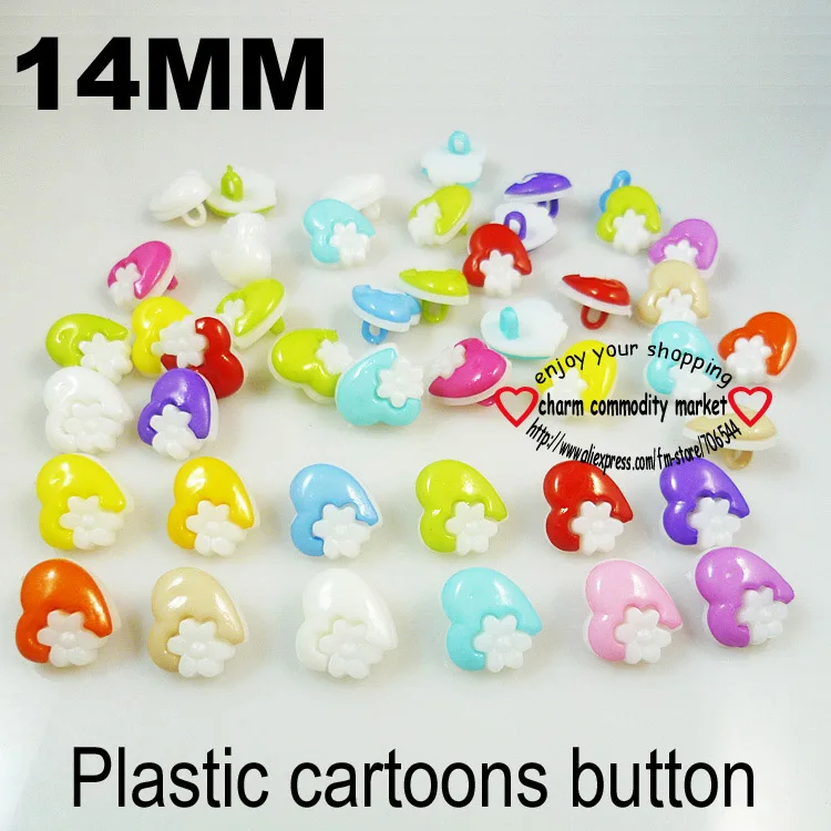 100 шт 15 мм цвета Окрашенные Пластиковые кнопки в форме божьей коровки пальто сапоги швейная одежда аксессуары кнопка бренд P-122 - Цвет: heartflowers