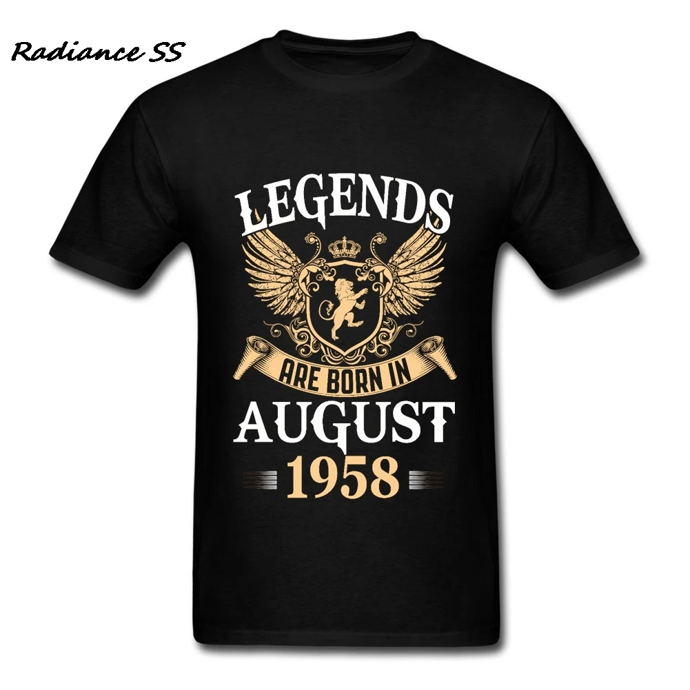Подарочная футболка для мужчин Legends Kings Born в августе подарок на день рождения 1958