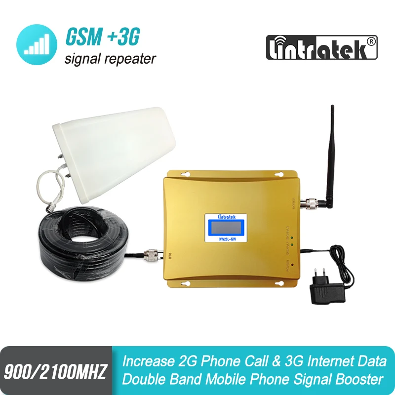 

GSM 900 3G Cellular Signal Booster GSM 2100mhz 3G UMTS Full Kit Mobile Amplifier WCDMA 2100 Dual Band Repeater Extender 44