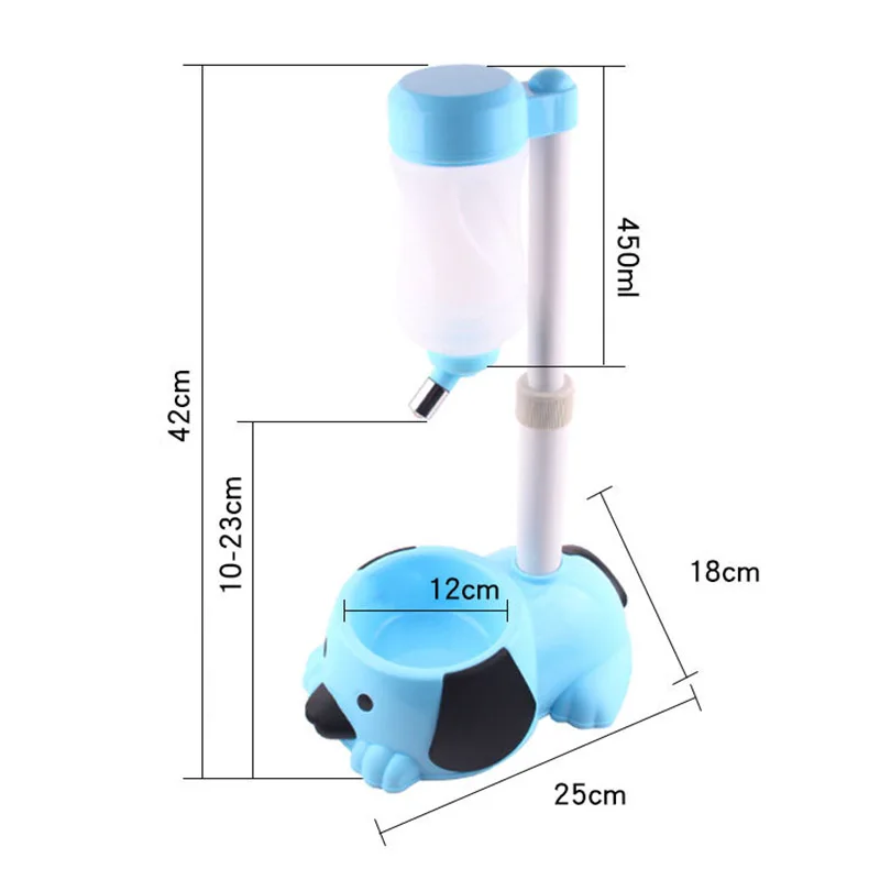 

Hot 1 Pcs Pet Feeder Automatic Drinking for Dog Cat 450ml Adjustable Height Feeder Station FQ-ing