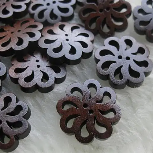 

HOT SALE! 40x New flower Wood Buttons 20mm Sewing Craft 2 Holes Sewing Wooden Buttons Clothes Scrapbooking Decorative DIY Craft