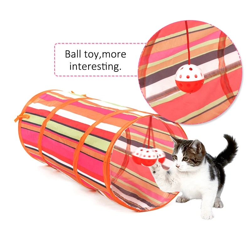 Туннель для домашних животных кошка играющая в туннель Crinkle с кольцом