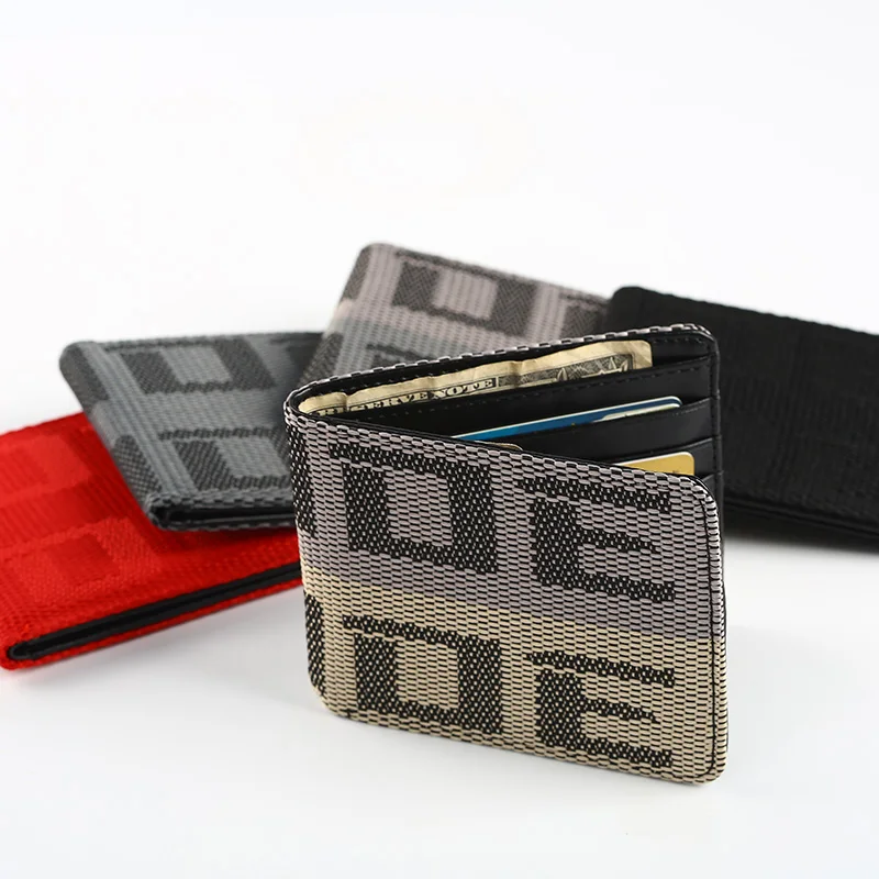 

Lot 5PCS JDM Car Auto Wallet Money Purse Clip Racing Seat Fabric Leather Canvas Key Case For BRIDD