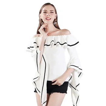 

2020 spring and summer new personality thin and irregular lotus leaf sleeve fashion tide women T-shirt YDSY010