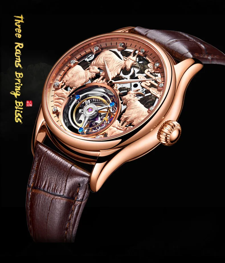 Tourbillon механические часы мужские Лидирующий бренд часы сапфировые зеркальные оригинальные ручные обмотки полый ход Мужские t Овцы циферблат часы Saat