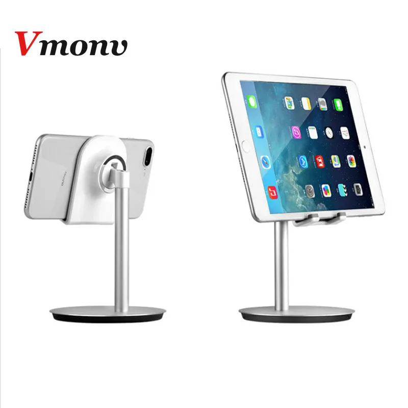  Vmonv Aluminum Alloy Tablet Phone Stand Holder for Iphone X 8 Ipad Air Mini 1 2 3 4 Lounger Bed Des