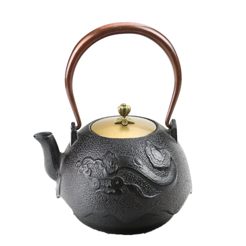 

Hot 1.2L South Japan Cast Iron Teapot Kung Fu Luck Kettle Creative Drinkware