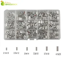 Shaddock Fishing 500PCS/Field White Oval Aluminum Fishing Tube Fishing Wire Pipe Crimp Sleeves Connector Fishing Line Equipment
