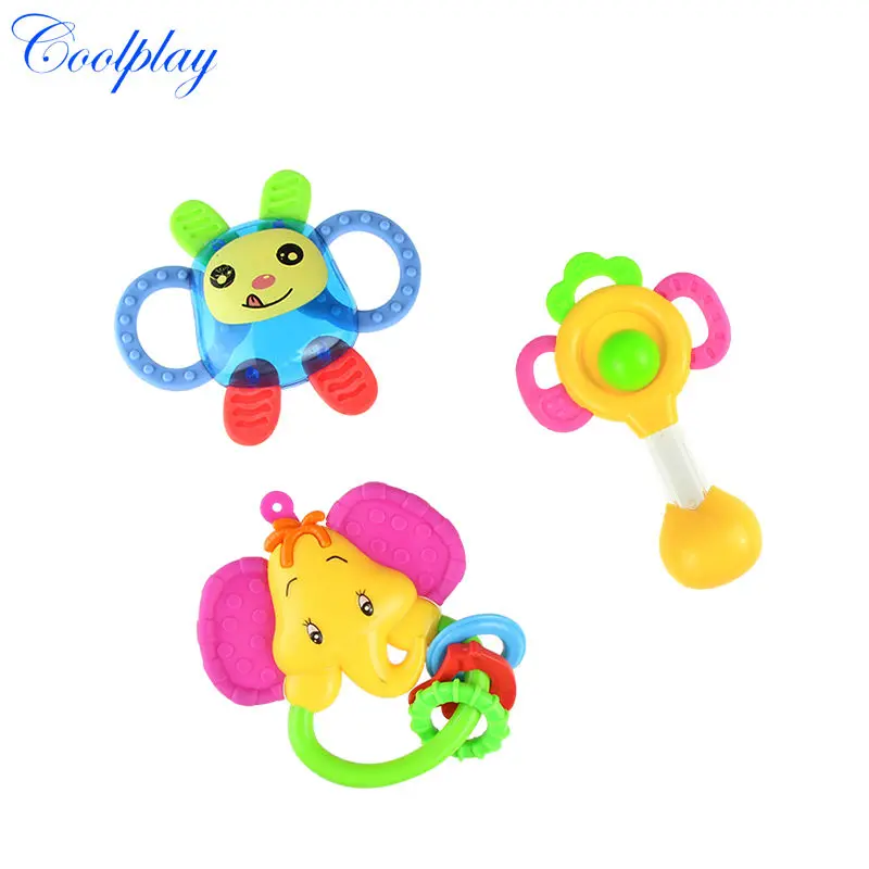 Coolplay 3PCS Baby Rattles Baby Toys 0 12 Months Newborn Hand Hold