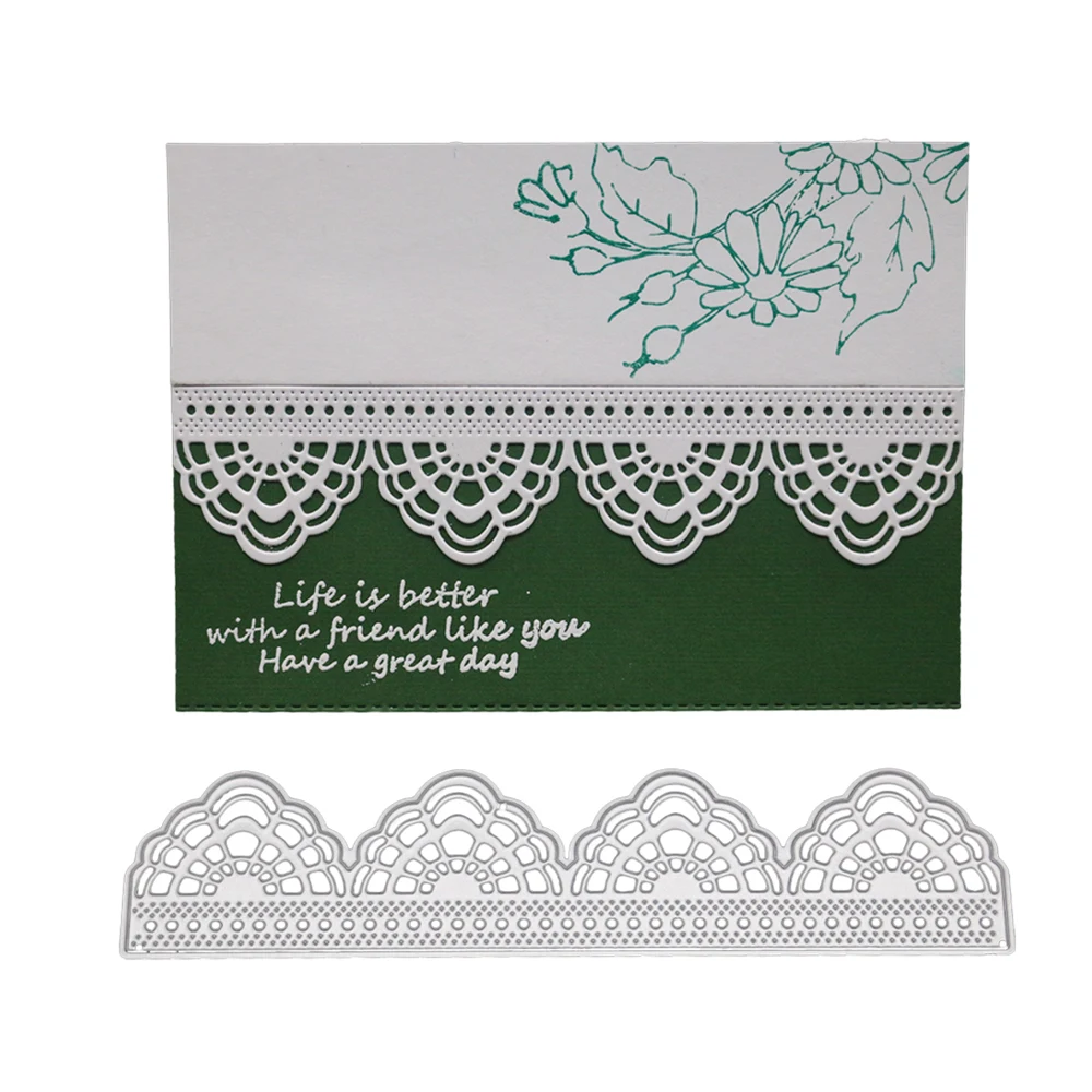 Hemere Metal Cutting Dies New 150*36mm Lace strip Frame Embossing Die for Making DIY Creat Scrapbooking Craft Cards Cut Stencils | Дом и сад