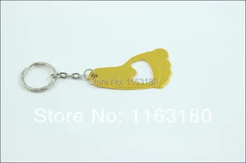 

36 Pcs /lot Big Foot Keyring Beer Bar Aluminum Alloy Bottle Opener DIY Beach Footprint Can Open Tools Keychain -Free Shipping