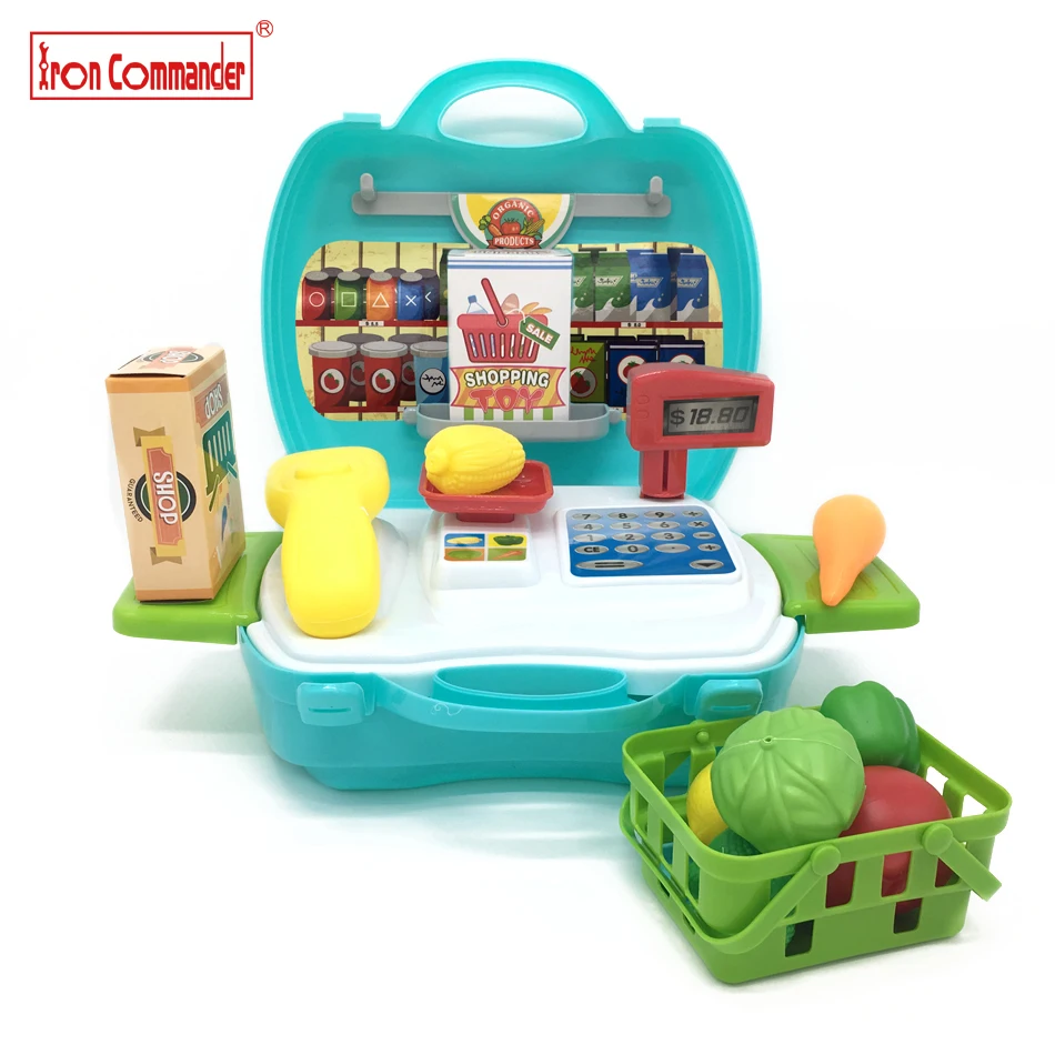 23pcs/set Baby Pretend Play Supermarket Cash Register Vegetables Food