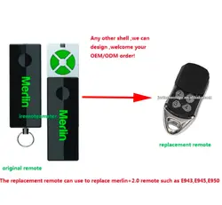 Мерлин + 2,0 Замена дистанционного E945, E950, E943, MT100EVO безопасности + 2,0, MT60EVO безопасности + 2,0