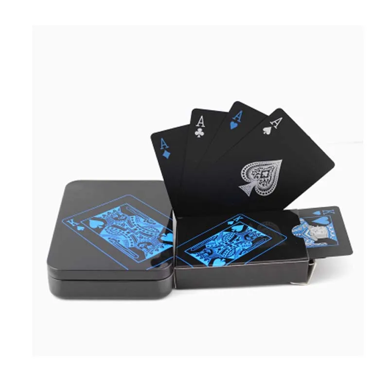 En Ligne Noir Cartes À Jouer En Plastique Ne Se Décolore Pas Carte PVC Cartes Plastiques Poker 100% Étanche Boîte Magique Cartes À Jouer Baralho Cadeau Club
