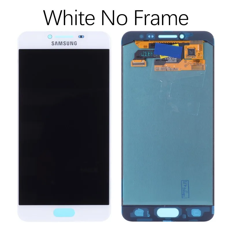 AMOLED Дисплей для SAMSUNG Galaxy C5 C5000 LCD в сборе с тачскрином 5.2'' черный белый золотой - Цвет: No Frame White