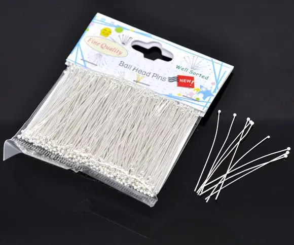 

DoreenBeads 1 pack(500PCs)Well Sorted Silver color Ball Head Pins 50x0.5mm(24 gauge)