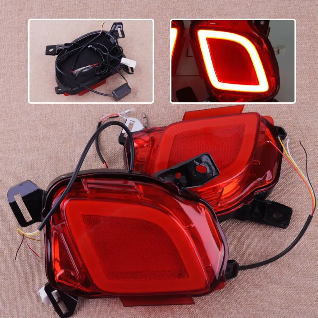 

CITALL 2pcs LED Rear Bumper Brake Tail Lights Turn Signal Lamps Daytime Running Light Fit For Toyota Highlander 2015 2016 2017