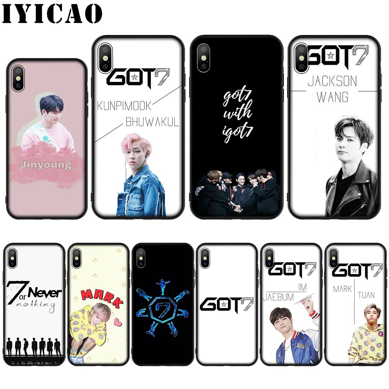Iyicao GOT7 JinYoung надпись Джексон силиконовый мягкий чехол для iPhone XR X XS Max 8 7 6 S Plus 5 5S SE |