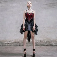 Steel Master punk female gothic slip dress cultivate one’s morality personality stage party women dresses
