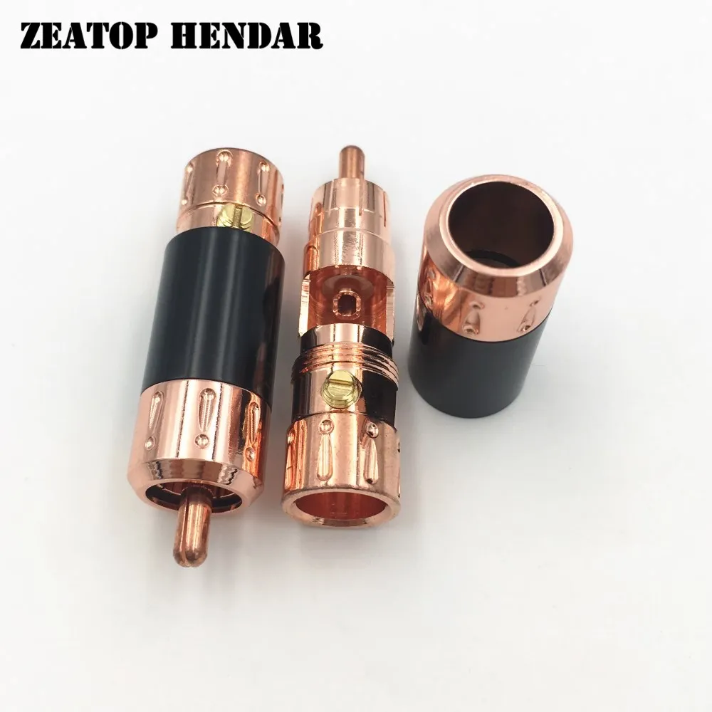 

50Pcs Red Copper Plated RCA Male Plug DIY Soldering Jack Phono HIFI for interconnect Cable Connector High Quality