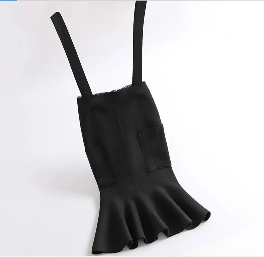 Invierno Las Mujeres Punto Blue Señoras Cola Saias Azul Faldas Negro Marino De Falda Negro Saia Gtgyff Para Otoño Ruffle Pez Ol navy CnqZv1W5zw