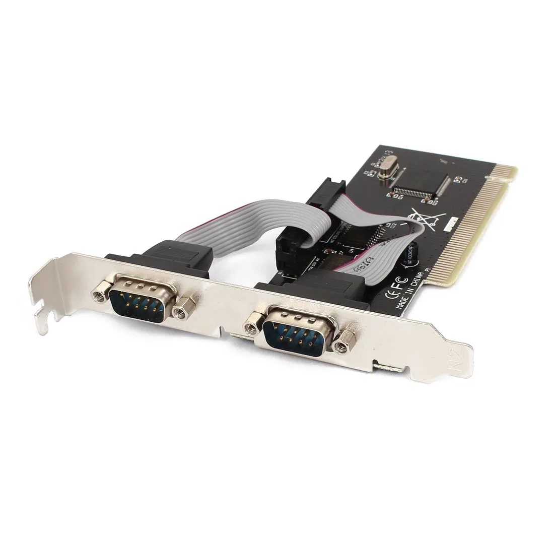 2 порт PCI Серийный RS232 DB9 адаптер карта контроллер Поддержка-компьютерная карта черный + серебристый