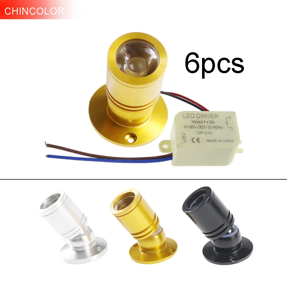 Emissor de Luz Decoração da Sala v para Baixo Luz + Motorista Pces Mini Diodo Ponto Luz Led Spotlight Ac110v 220 Branco Quente 8 Cor Armário hl 6 1 w 3 4 Luzes e Iluminação