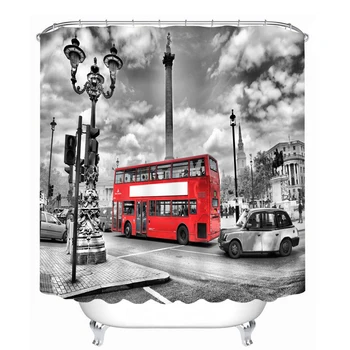 

MYRU 3D Print Waterproof Bus Shower Curtains Bath Products Bathroom Decor with Hooks