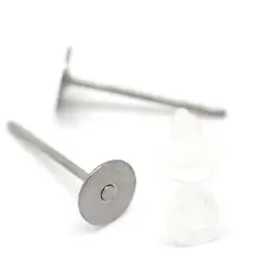Шампуры из нержавеющей стали сережки компоненты круглые Серебристые цветные покрытые для изготовления ювелирных изделий DIY 12 мм x 5 мм (2/8 ")