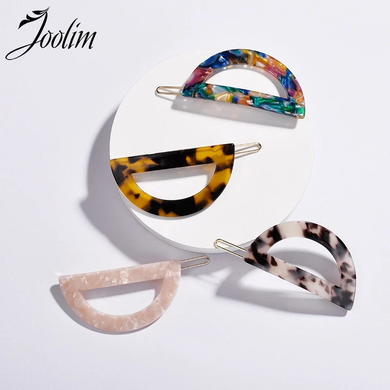 

JOOLIM Jewelry Wholesale/ Semi Round Resin Hair Pin Trendy Jewelry Wholesale