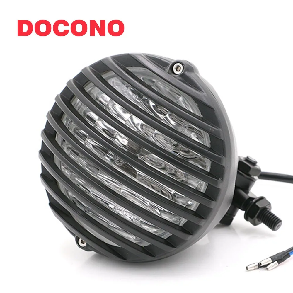 

Motorcycle Headlights Black Metal Retro Front Headlight Round Head Light For Bikes/Cruisers/Choppers/Bobber/Cafe Racer Rated