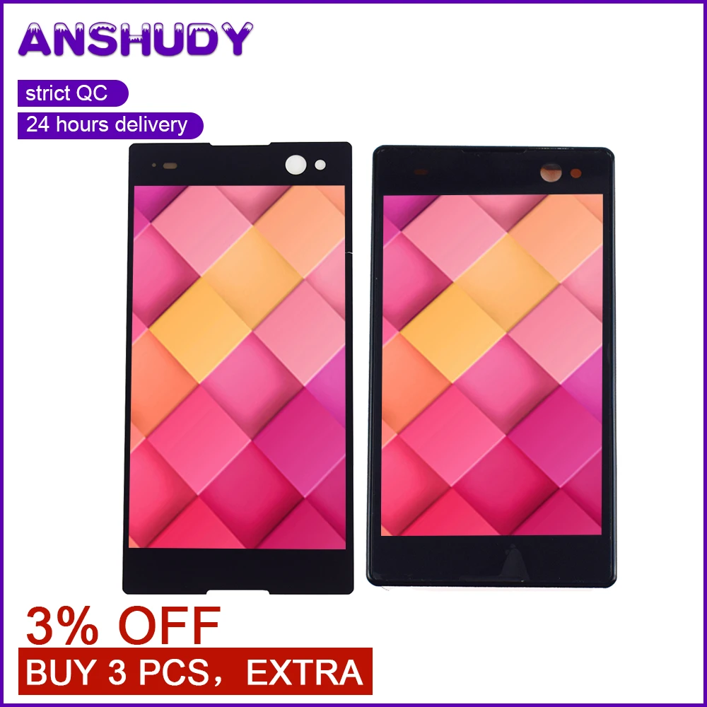 

For Sony Xperia C3 LCD Display Frame Touch Screen Digitizer Sensor Assembly For Sony C3 Display Screen D2533 D2502 S55T S55U
