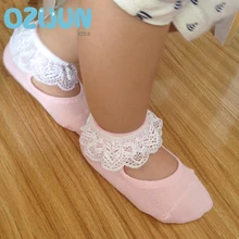 one pairs girls baby kids frilly lace cotton socks ruffled soft trim ankle anklet cute toddler