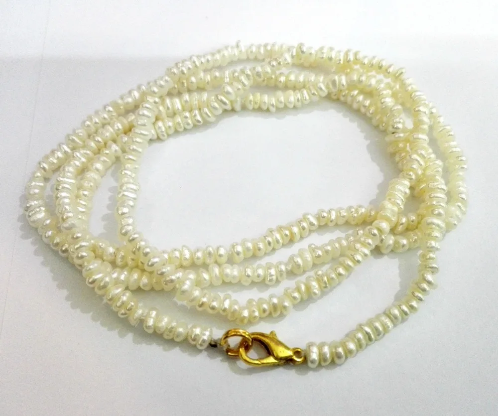 

80cm / 32inch Wedding Women Jewelry Necklace 2-4mm Natural Freshwater pearl Necklace