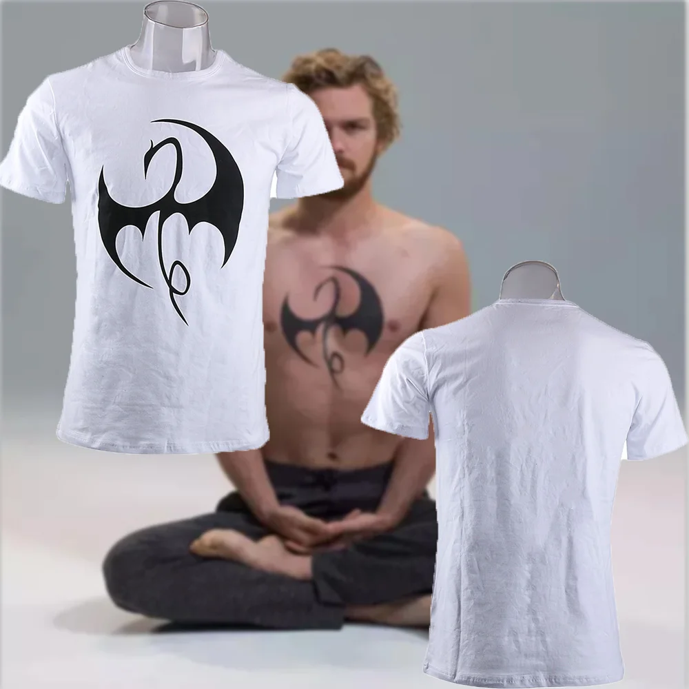 Mens Casual 2017 TV series Iron Fist Daniel Rand Superhero Cosplay Logo O-Neck Print Cotton Short Sleeve T-Shirt Tee Shirts (2)