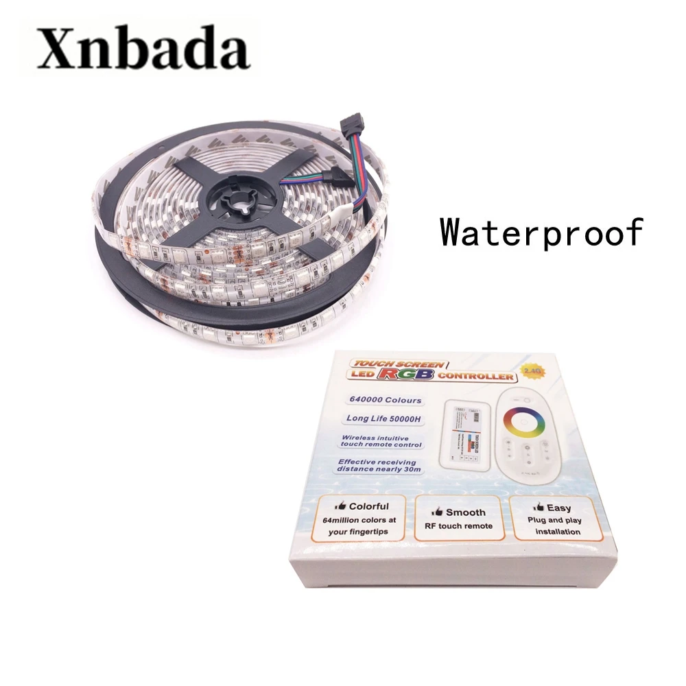 #Best DC12V SMD5050 RGB LED Strip Light Flexible LED Light 60LED m Waterproof IP30 IP65 Tape for decoration+2.4G RGB Led controller