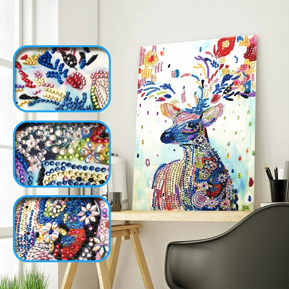 

5D Diamond Painting Animal Special Shape Diamond Embroidery Deer Rhinestone Paint By Diamonds Handicraft Gift 20x30cm