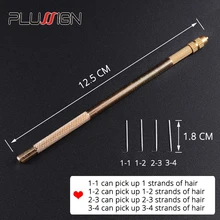 Бронзовый кружевной парик вентилирующий держатель и игла для кружева делая набор 4 шт смешанный размер вентиляционные иглы Бронзовый парик делая инструменты шпилька