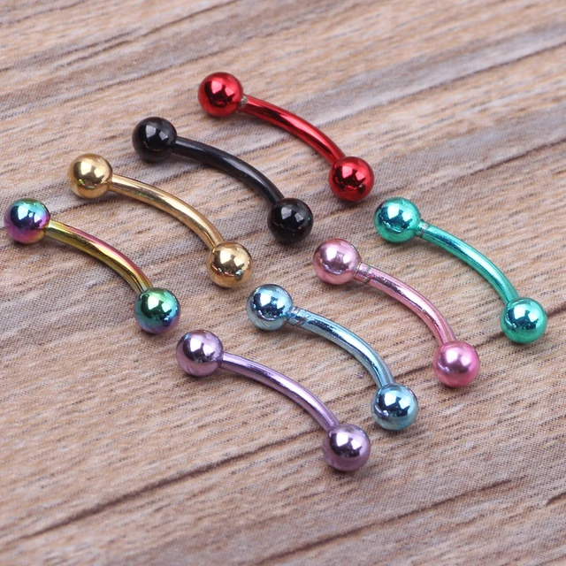 Eyebrow stud mix 8 colors 50pcs/lot body piercing jewelry stainless