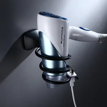 

Hair Dryer Holder Aluminum Bathroom Shelf Hair Dryer Holder Wall Mounted Hair Dryer Rack Home Hotel Bathroom Hardware Black