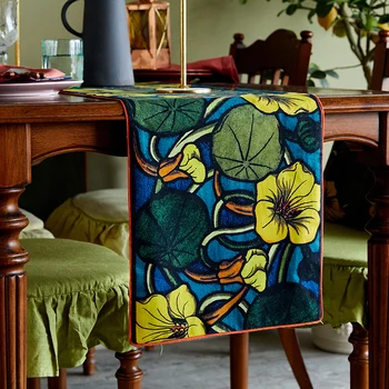 

Mandala floral cotton linen table runner cloth for home hotel wedding party decor
