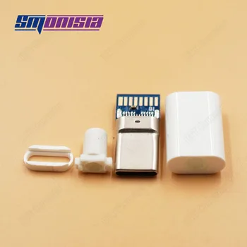 

Smonisia 5pcs USB 3.1 Type C Male Connector Socket Welding Type PCB Board USB Jack C 4 in 1