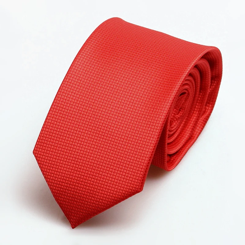 Red Plaid Jacquard Weav Mens Ties New Design Fashion Neck Tie 7cm Ties