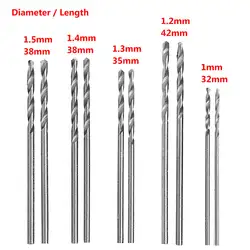 10 шт. HSS белый Сталь твист Бурильные долото комплект 1-1.5 мм для электрический шлифовальный бурения