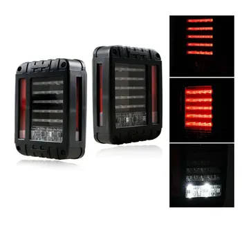 

2pcs/pair US&EU Standard Black offroad LED Tail Lights with Rear Signal Brake Reverse Lamps Lighting for Jeep Wrangler Jk Truck