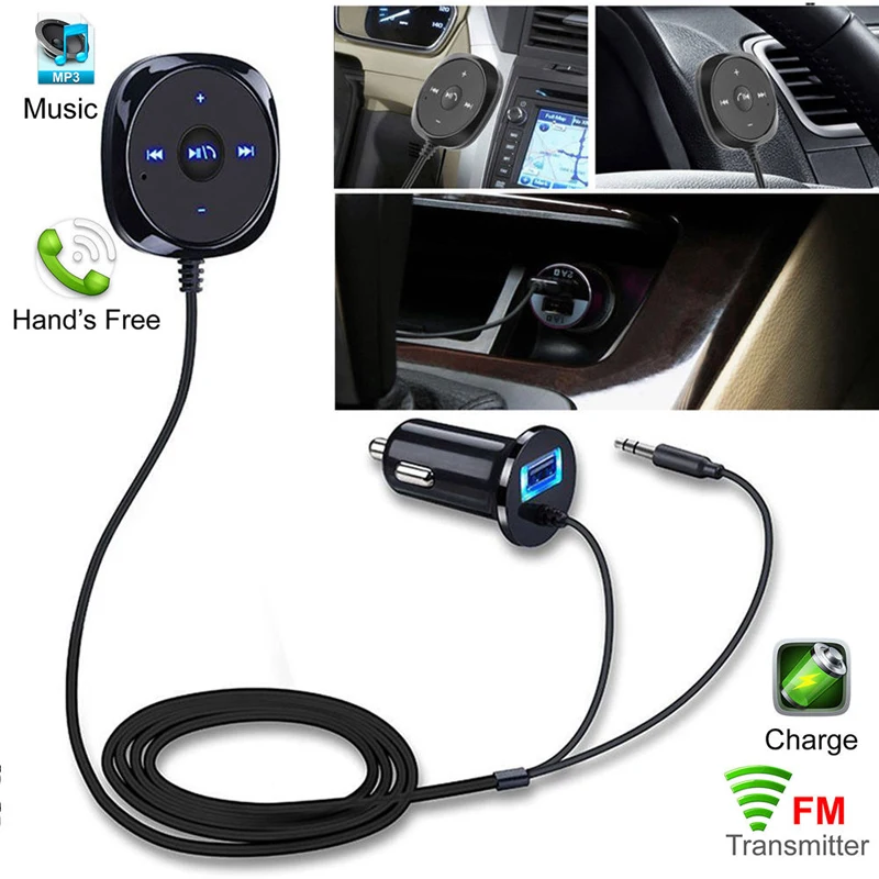Автомобильный беспроводной Bluetooth комплект адаптер 2.1A USB Автомобильное зарядное