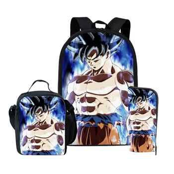 

Twoheartsgirl Dragon Ball Z School Bag Set Girls Boys Schoolbags Casual School Students Backpacks Orthopedic Book Bag Mochila